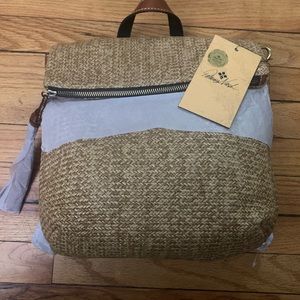 Brand New Patricia Nash Natural Woven Luzille Backpack. Great Spring Bag!